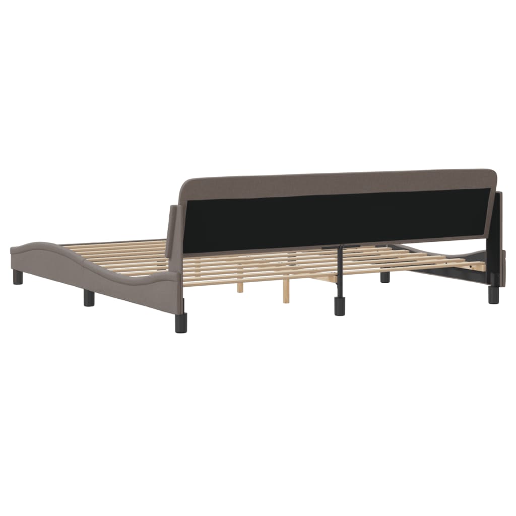 Cadru de pat fără saltea, gri taupe, 200x200 cm, textil GartenMobel Dekor