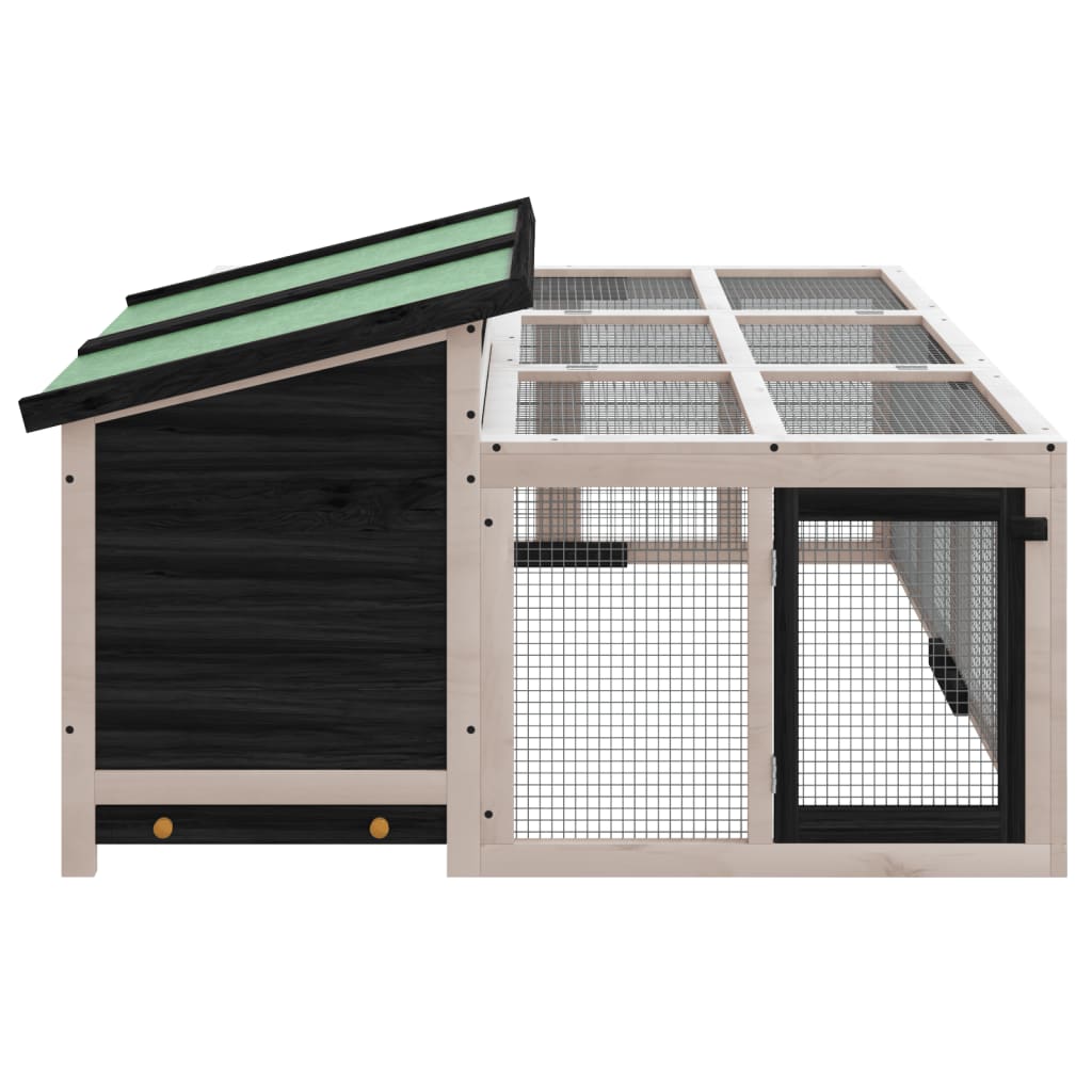 Cușcă pentru iepuri gri 144x123x67,5 cm din lemn masiv de pin GartenMobel Dekor