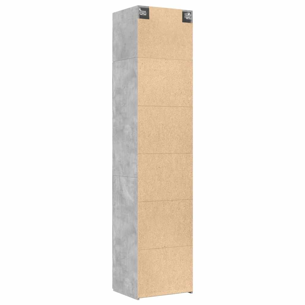 Dulap depozitare slim gri beton 50x42,5x225 cm lemn prelucrat GartenMobel Dekor