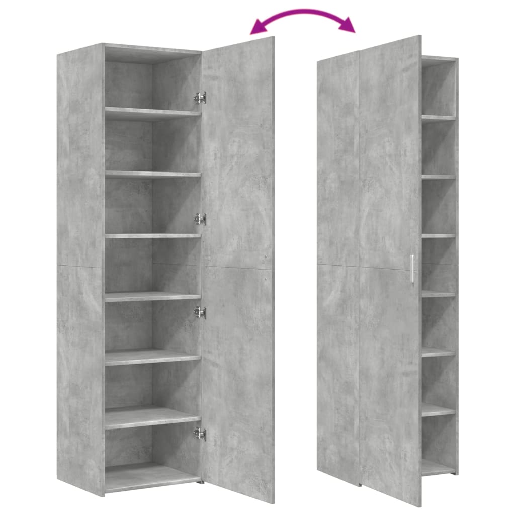 Dulap înalt, gri beton, 50x42,5x185 cm, lemn prelucrat GartenMobel Dekor