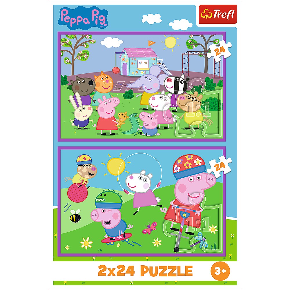 PUZZLES 2X24 PEPPA PIG O ZI LA JOACA CU PEPPA PIG SuperHeroes ToysZone