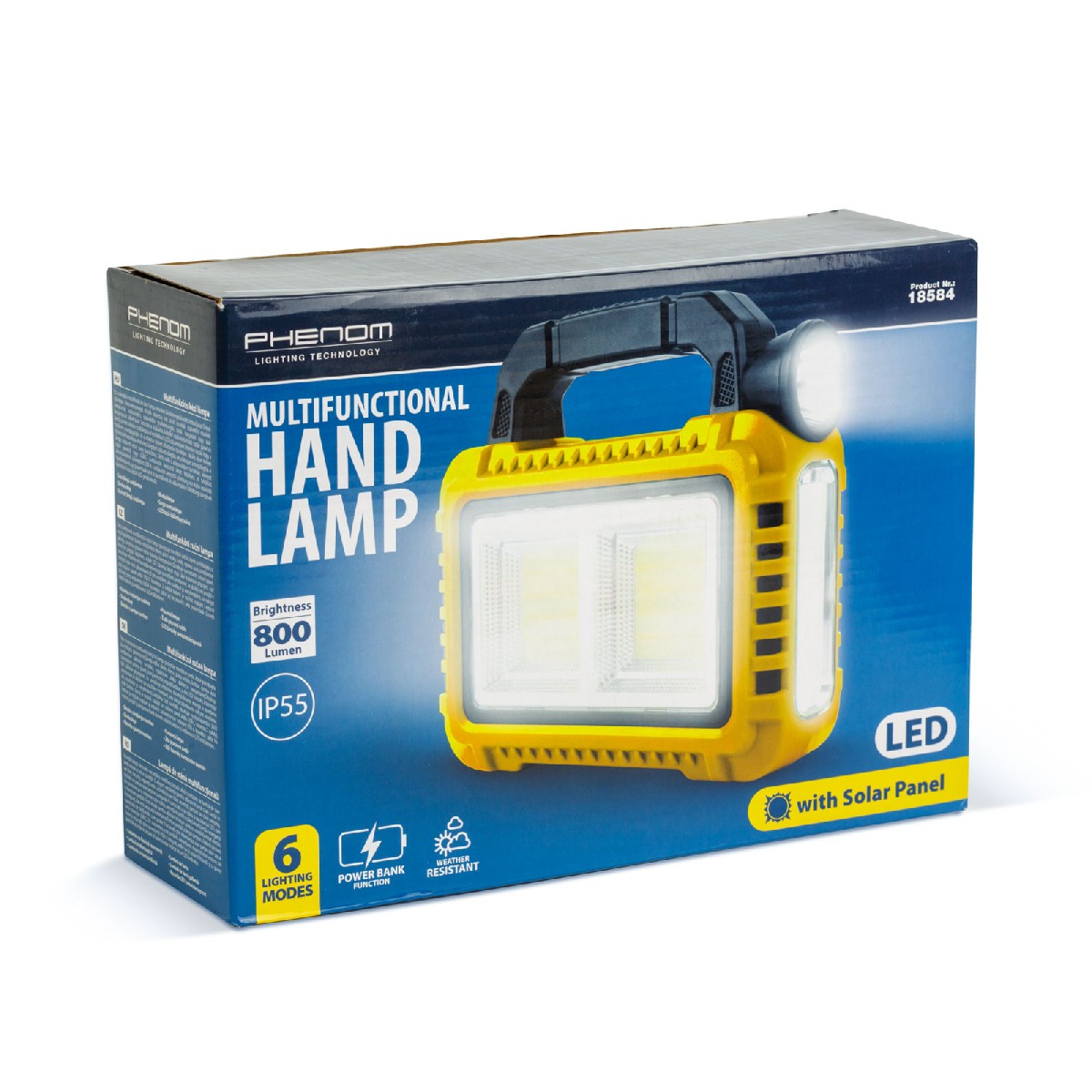 Lampă multifuncțională de mână cu panou solar, USB-C, 6 moduri de iluminare, 8 LED-uri, 3600 mAh Best CarHome