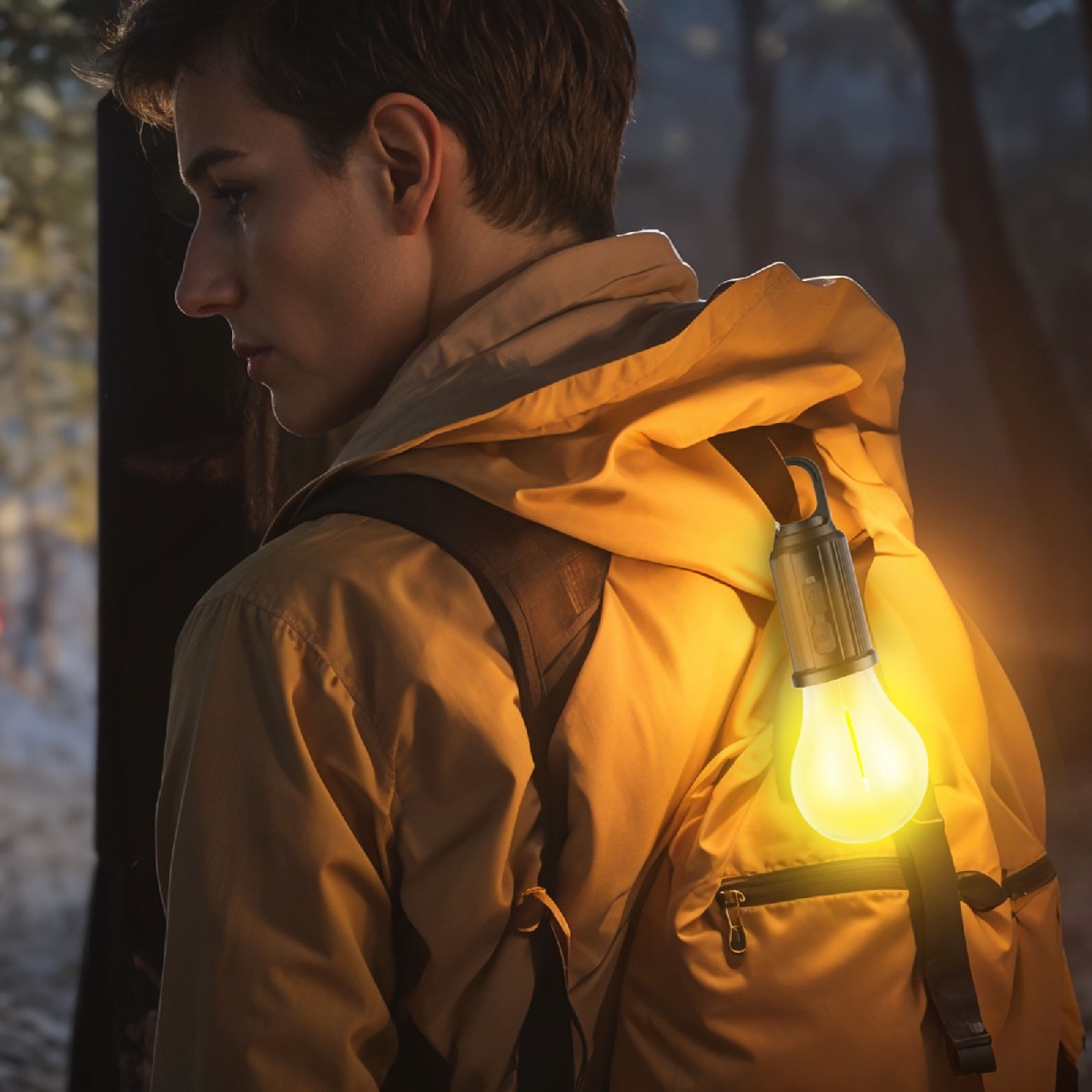 Lampa solară suspendată, formă bec, USB-C, 100 lumeni, 400 mAh Best CarHome