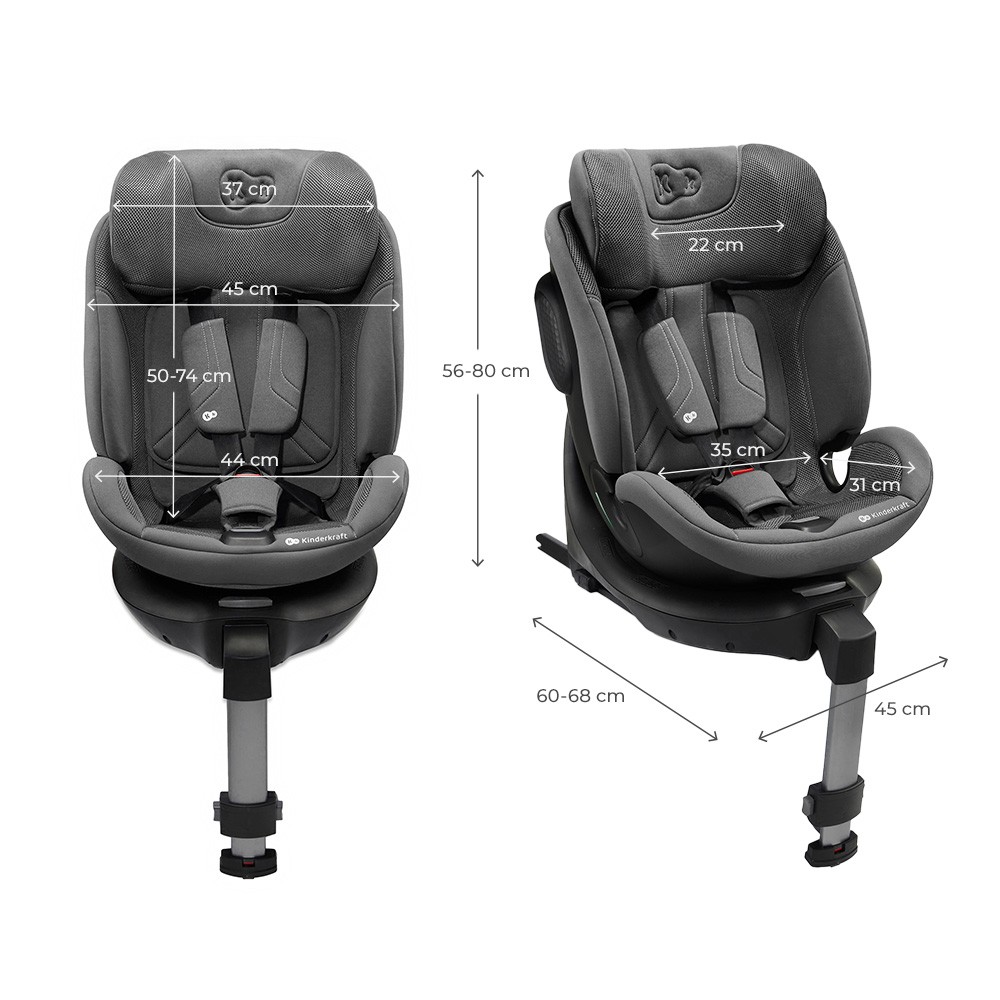 SCAUN AUTO KINDERKRAFT XRIDER 2 I-SIZE 40-150 CM GREY SuperHeroes ToysZone