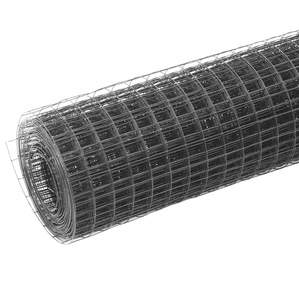 Plasă de sârmă găini, gri, 25 x 0,5 m, oțel cu înveliș PVC GartenMobel Dekor