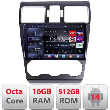 Navigatie Subaru Forester XV Qled 2K Octa Core 16+512 LTE 4G DSP Wifi 5Ghz android auto carplay radio gps internet kit-062-2019+EDT-E809-2K CarStore Technology