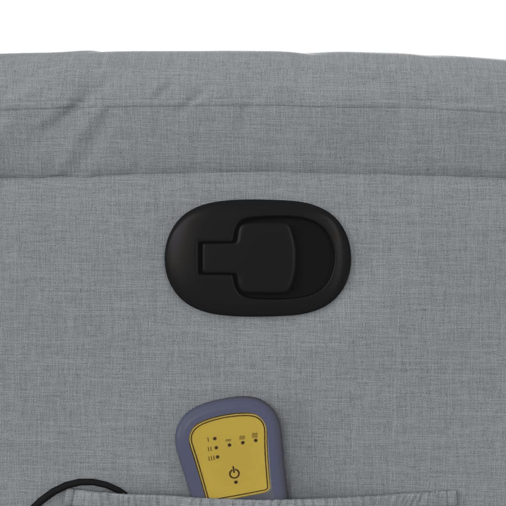 Fotoliu de masaj rabatabil cu ridicare, gri deschis, textil GartenMobel Dekor