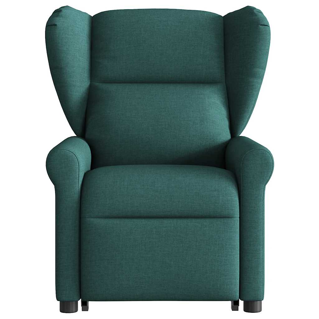 Fotoliu rabatabil de masaj, cu ridicare, verde închis, textil GartenMobel Dekor