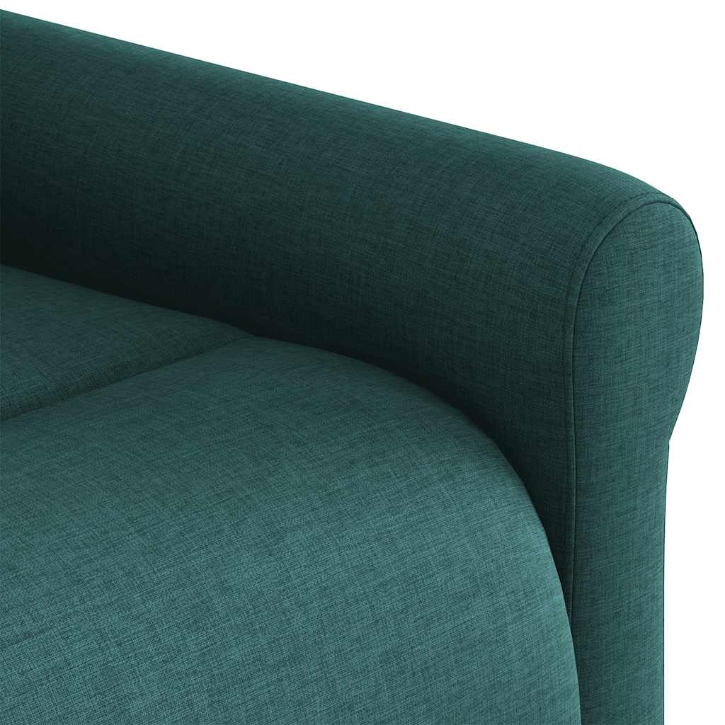 Fotoliu rabatabil de masaj, cu ridicare, verde închis, textil GartenMobel Dekor