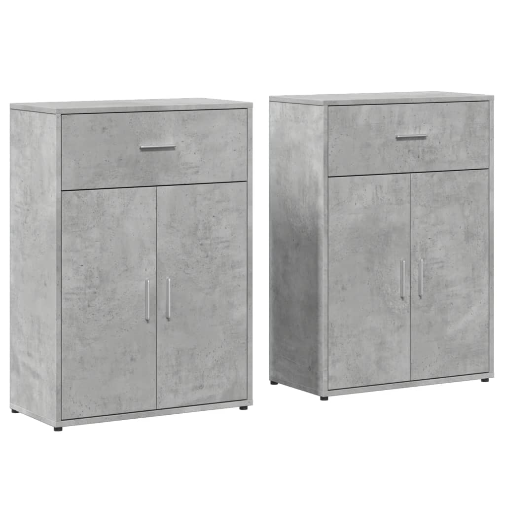Comode, 2 buc., gri beton, 60x30x84 cm, lemn compozit GartenMobel Dekor