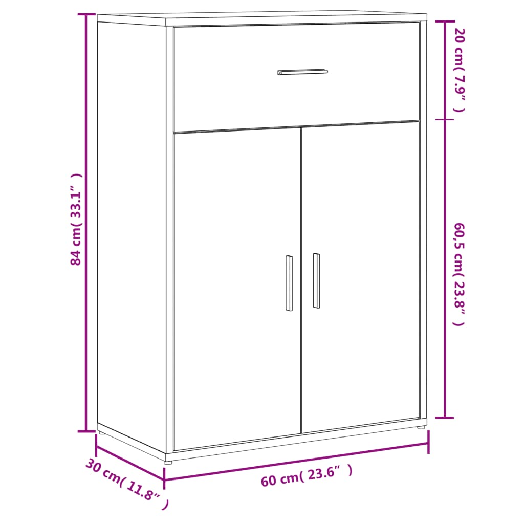 Dulapuri, 2 buc., alb, 60x30x84 cm, lemn prelucrat GartenMobel Dekor