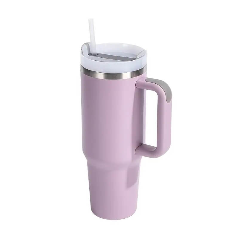 Cana termică inox cu paie, dublu perete - 1183ml alabstru deschis Handy KitchenServ