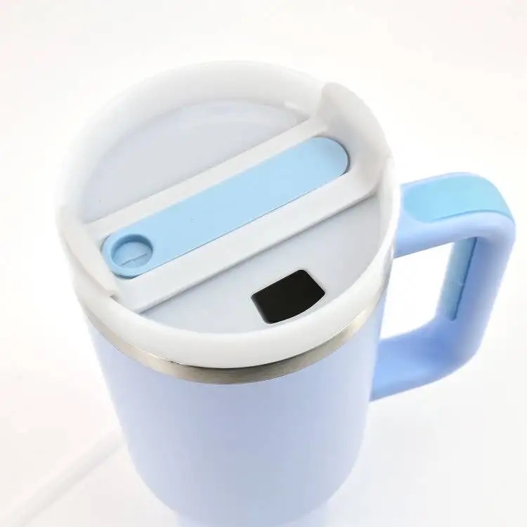 Cana termică inox cu paie, dublu perete - 1183ml alabstru deschis Handy KitchenServ