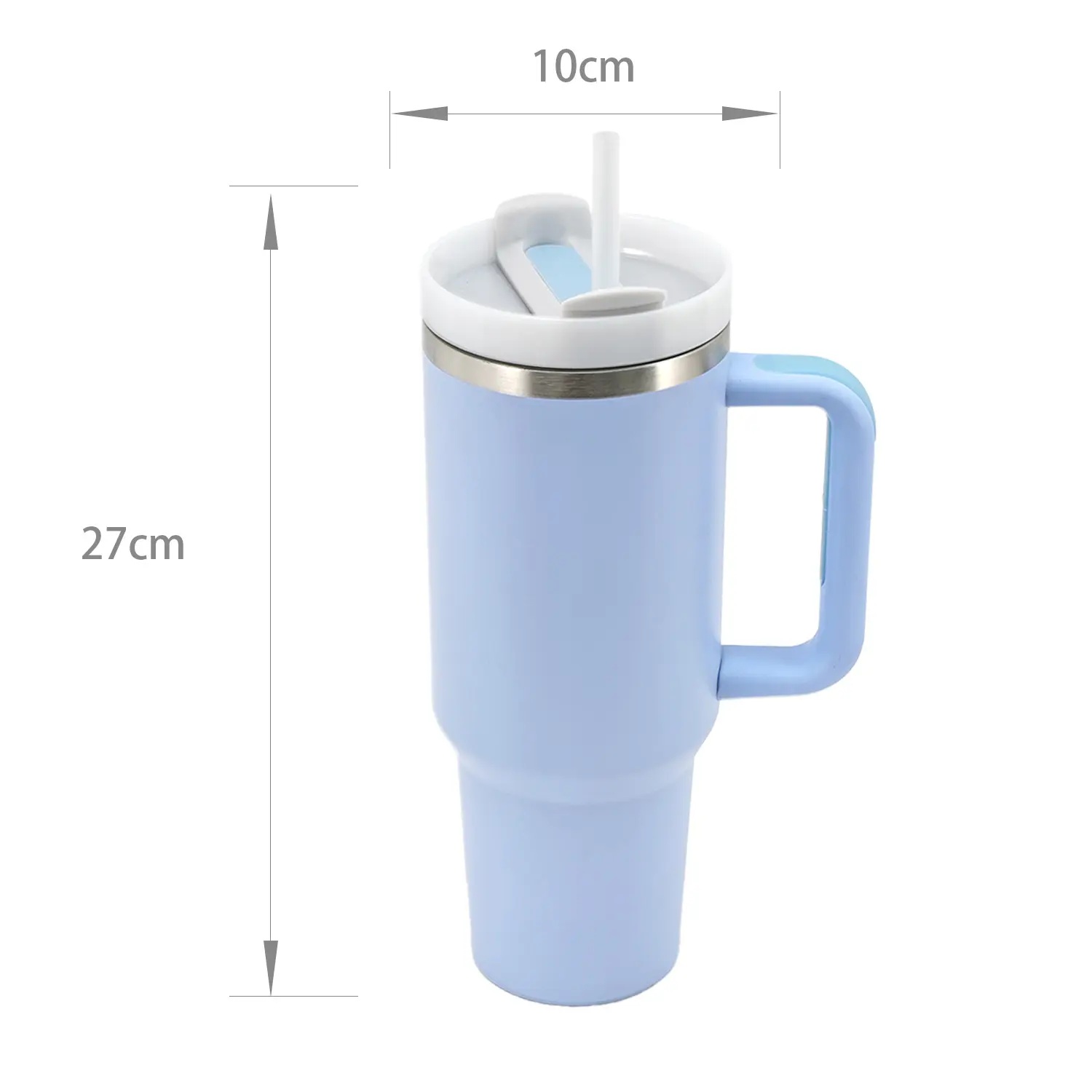 Cana termică inox cu paie, dublu perete - 1183ml alabstru deschis Handy KitchenServ