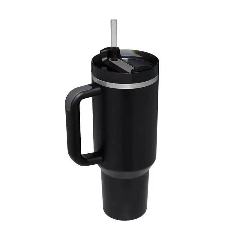 Cana termică inox cu paie, dublu perete - 1183ml alabstru deschis Handy KitchenServ