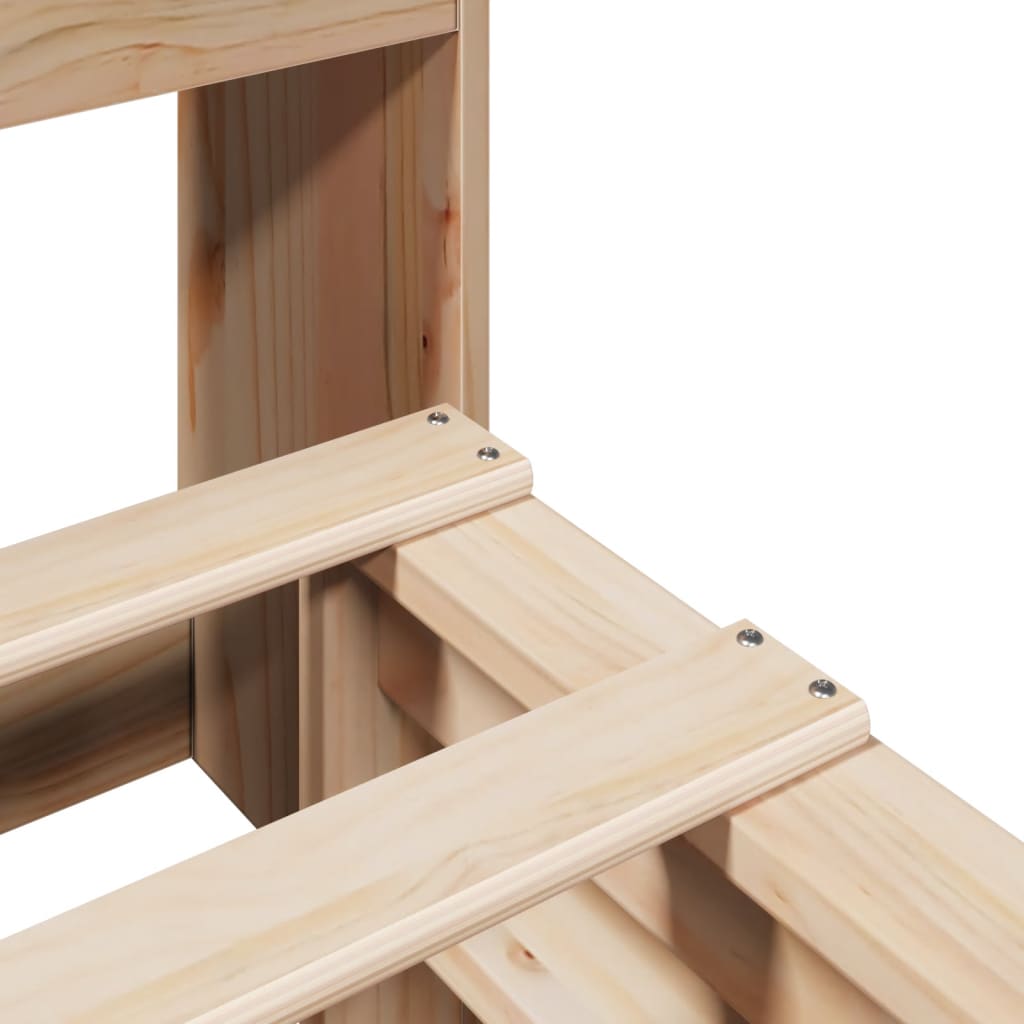 Pat cu bibliotecă fără saltea, 120x190 cm, lemn masiv GartenMobel Dekor