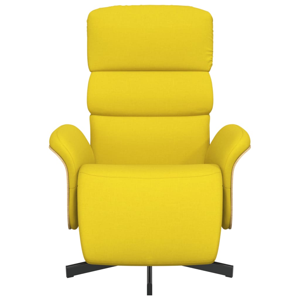 Fotoliu rabatabil cu suport de picioare, galben deschis, textil GartenMobel Dekor