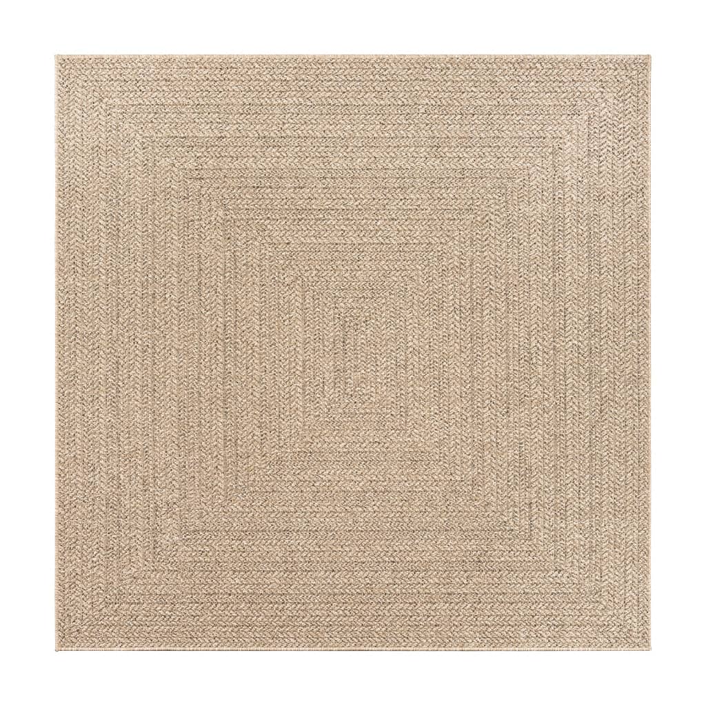 Covor ZIZUR aspect iută, 120x120cm, pentru interior și exterior GartenMobel Dekor