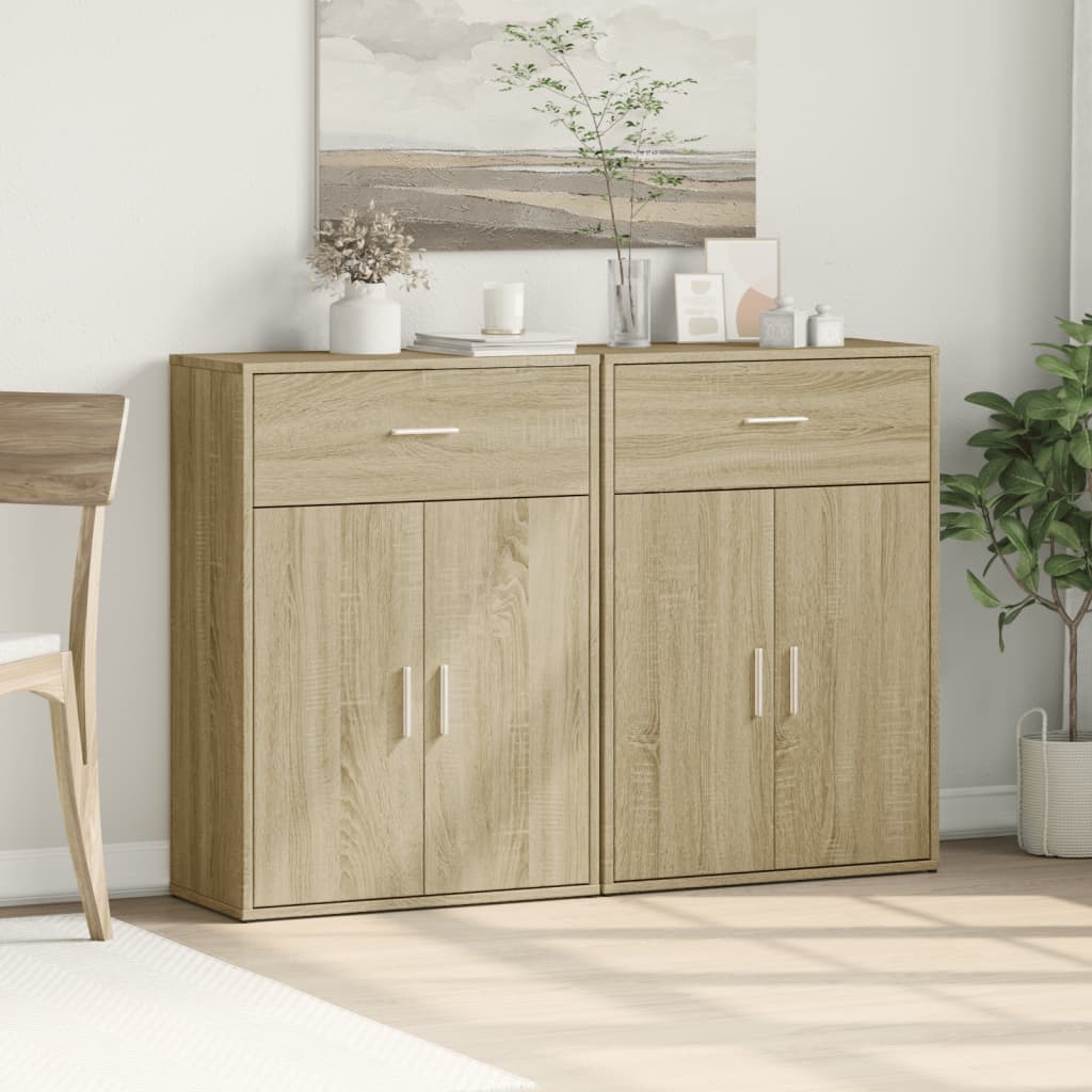 Comode, 2 buc., stejar sonoma, 60x30x84 cm, lemn compozit GartenMobel Dekor