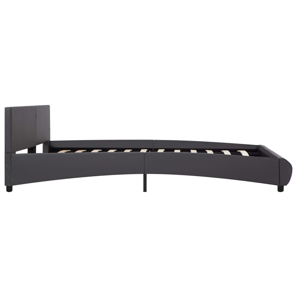 Cadru de pat cu LED, gri, 180 x 200 cm, piele artificială GartenMobel Dekor