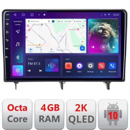 Navigatie Honda Civic 2022- QLED 2K Octa core 4+32 DSP 360 Optic FHD internet gps radio carplay android auto kit-civic2022+EDT-E410-2K CarStore Technology