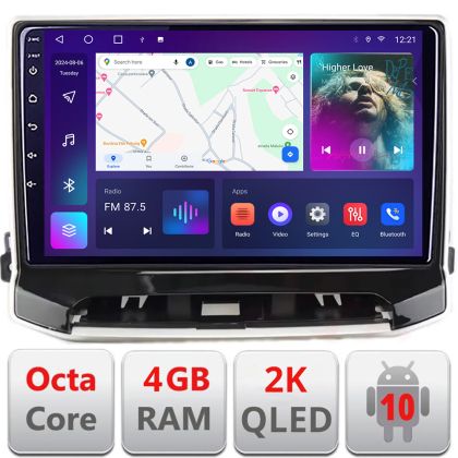 Navigatie Jeep Compass 2021- QLED 2K Octa core 4+32 DSP 360 Optic FHD internet gps radio carplay android auto kit-compass2021+EDT-E410-2K CarStore Technology