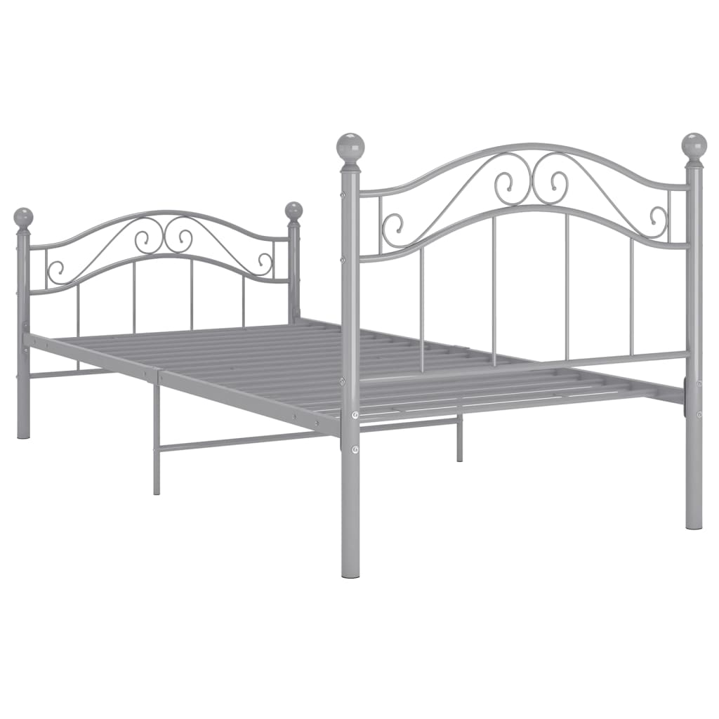 Cadru de pat, gri, 90 x 200 cm, metal GartenMobel Dekor