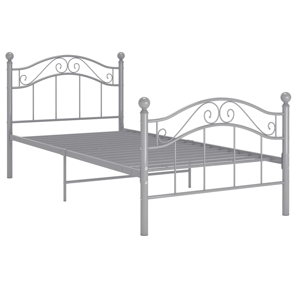 Cadru de pat, gri, 90 x 200 cm, metal GartenMobel Dekor