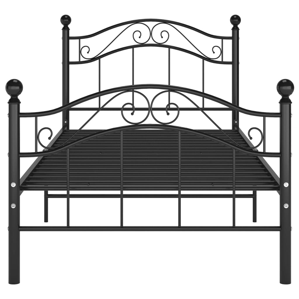 Cadru de pat, negru, 90 x 200 cm, metal GartenMobel Dekor