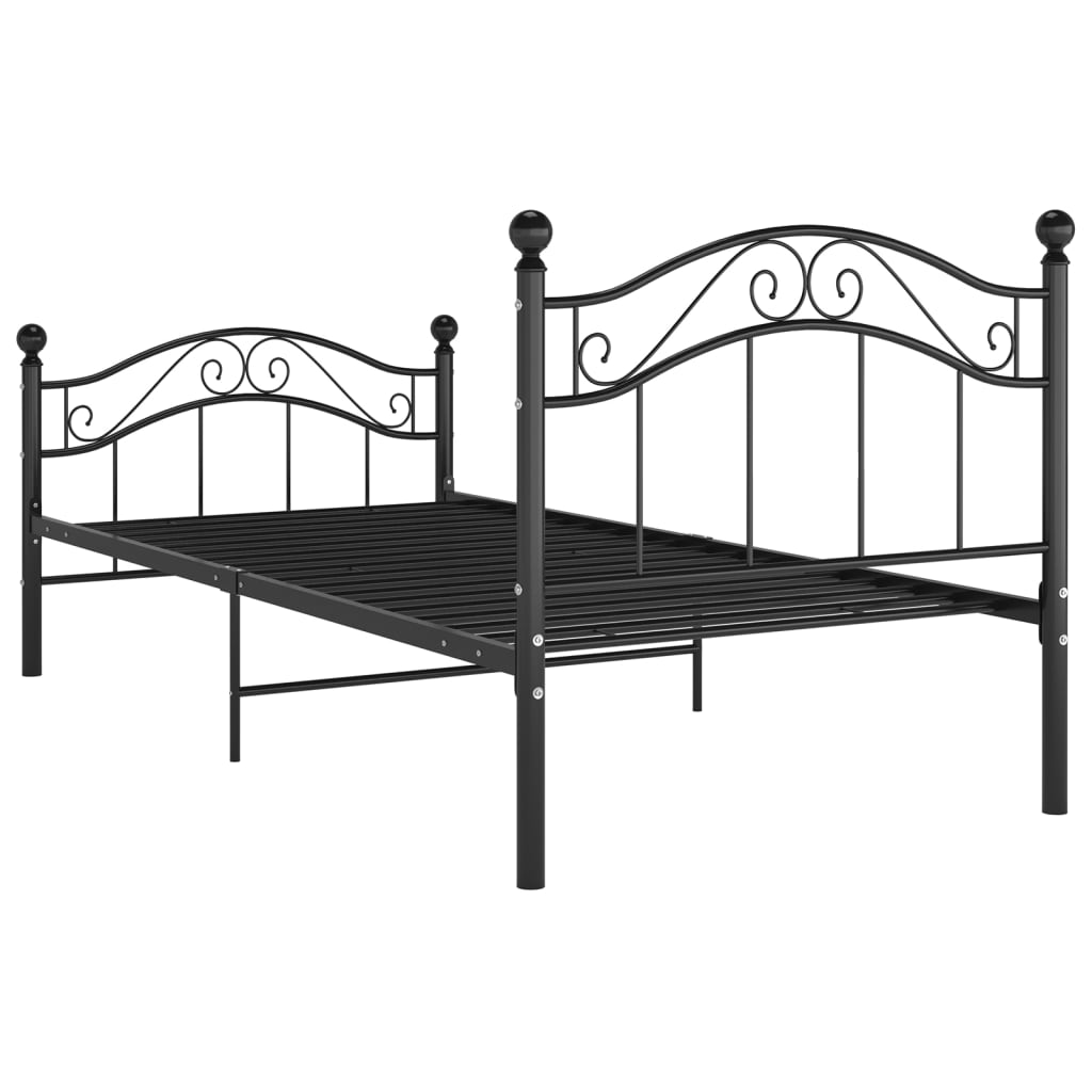 Cadru de pat, negru, 90 x 200 cm, metal GartenMobel Dekor