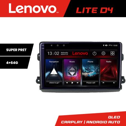 Navigatie Fiat Ducato 2021- Lenovo QLED 1K 4+64 WIFI 5Ghz carplay android auto Android KIT-ducato2024+EDT-LITE-D4-9-4+64 CarStore Technology