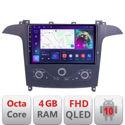 Navigatie Ford S-max 2006-2014 dedicata Android QLED octa core 4+64 4G DSP FHD carplay android auto radio gps internet Android KIT-smax-navi+EDT-E309v3 CarStore Technology