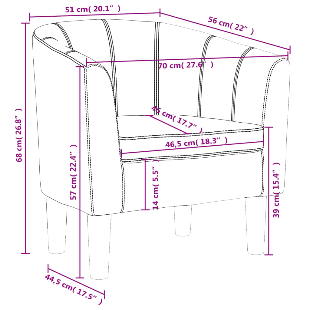 Fotoliu tip cuvă, gri, piele ecologică GartenMobel Dekor