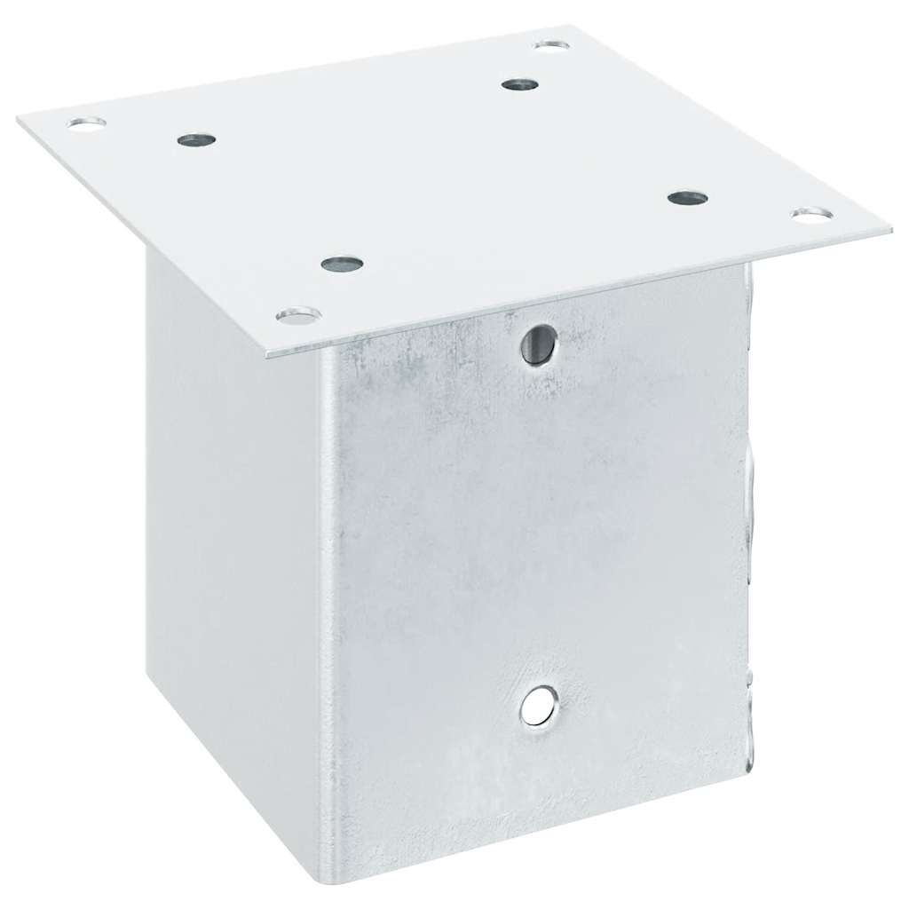 Baze stâlp pătrate 12 buc Argintiu 121x121 mm Oțel galvanizat GartenMobel Dekor