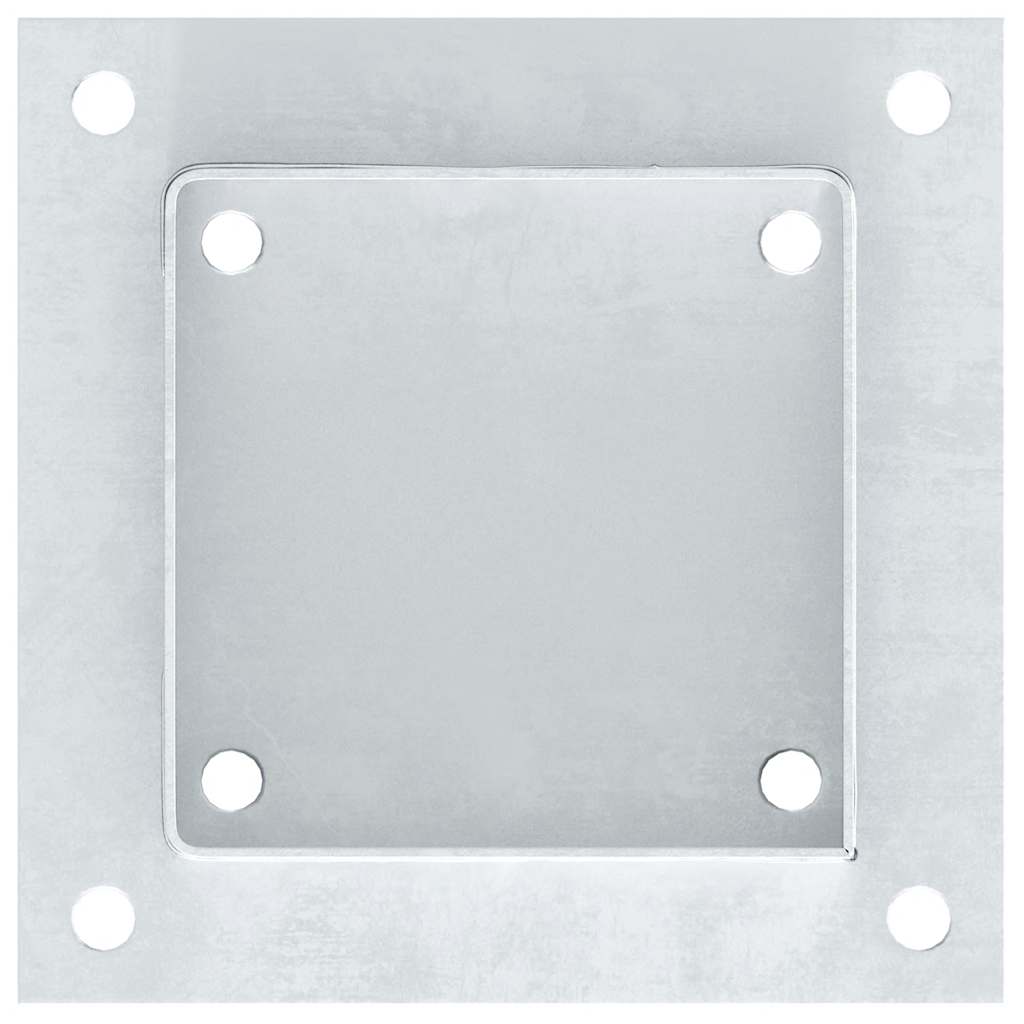 Baze stâlp pătrate 12 buc Argintiu 121x121 mm Oțel galvanizat GartenMobel Dekor