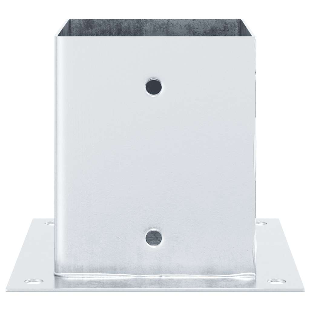 Baze stâlp pătrate 12 buc Argintiu 121x121 mm Oțel galvanizat GartenMobel Dekor