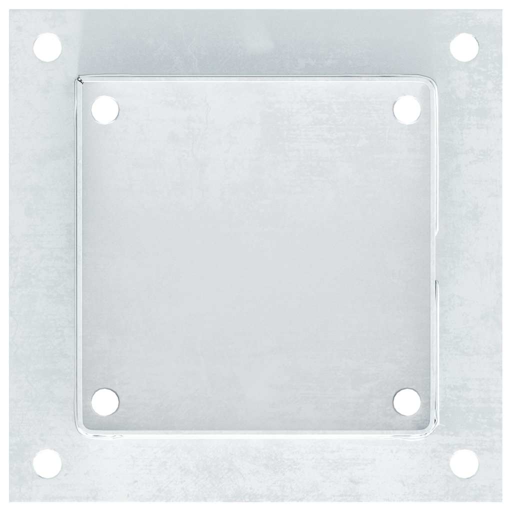 Baze stâlp pătrate 12 buc Argintiu 141x141 mm Oțel galvanizat GartenMobel Dekor