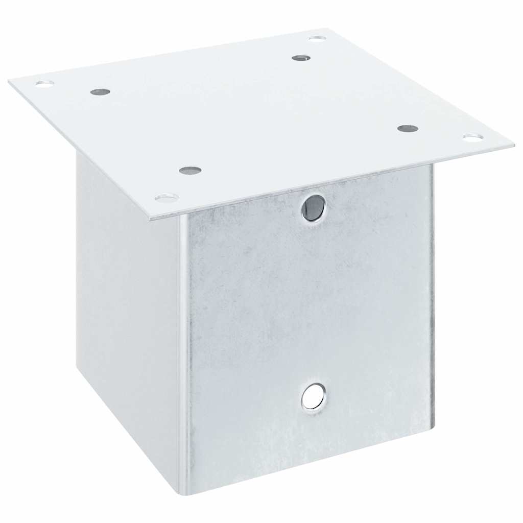 Baze stâlp pătrate 12 buc Argintiu 141x141 mm Oțel galvanizat GartenMobel Dekor