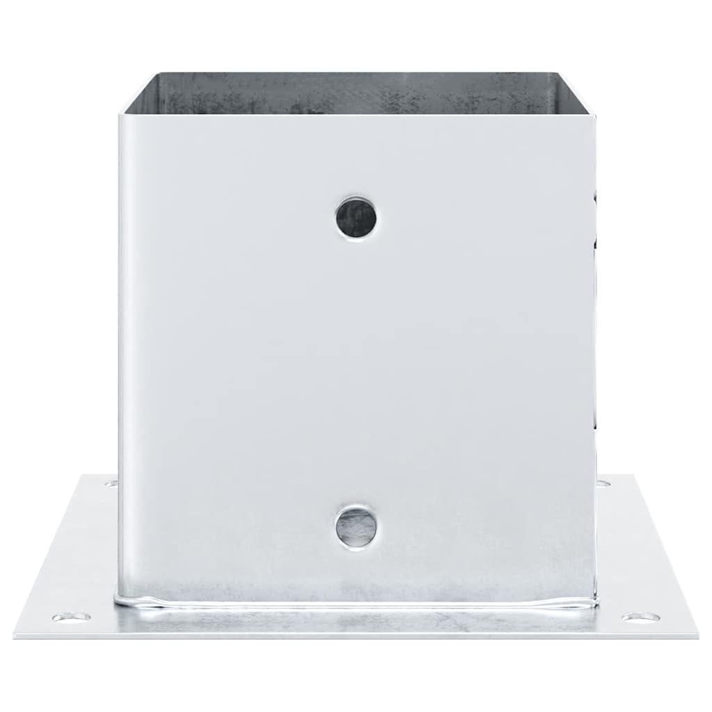 Baze stâlp pătrate 12 buc Argintiu 141x141 mm Oțel galvanizat GartenMobel Dekor
