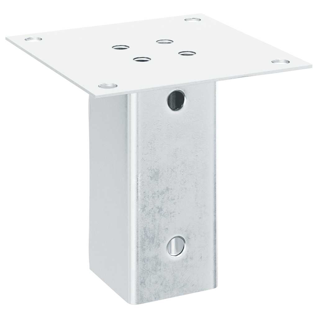 Baze stâlp pătrate 12 buc Argintiu 71x71 mm Oțel galvanizat GartenMobel Dekor