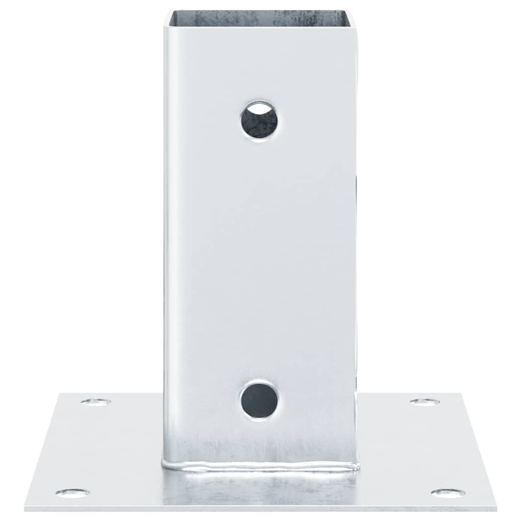 Baze stâlp pătrate 12 buc Argintiu 71x71 mm Oțel galvanizat GartenMobel Dekor