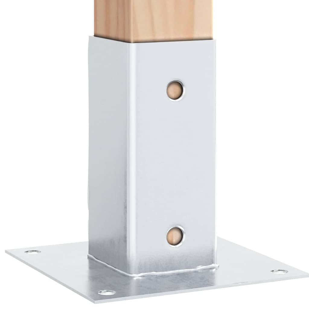 Baze stâlp pătrate 12 buc Argintiu 71x71 mm Oțel galvanizat GartenMobel Dekor