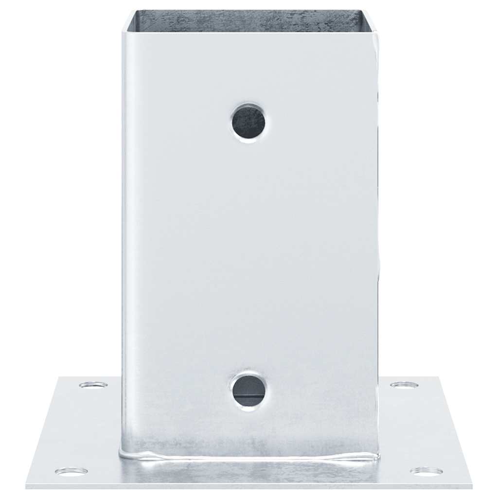 Baze stâlp pătrate 12 buc Argintiu 81x81 mm Oțel galvanizat GartenMobel Dekor