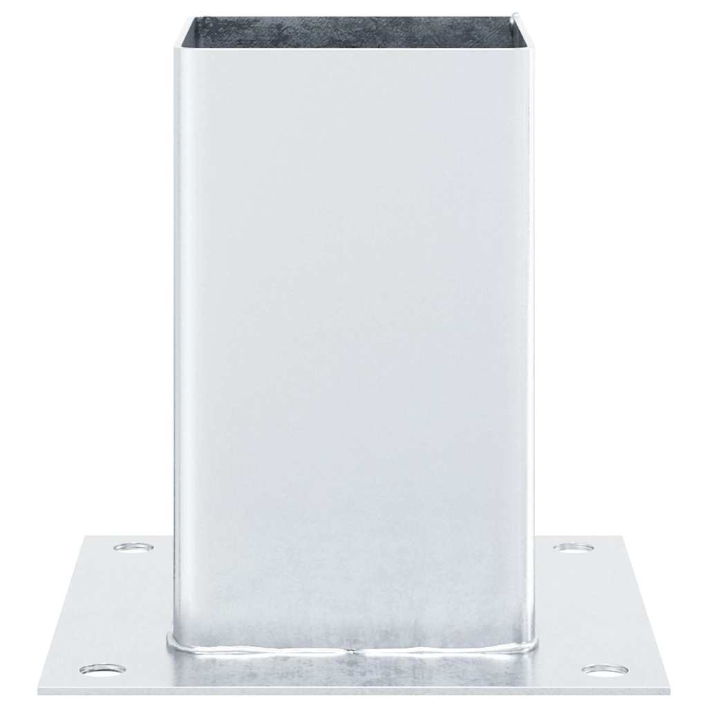 Baze stâlp pătrate 12 buc Argintiu 91x91 mm Oțel galvanizat GartenMobel Dekor