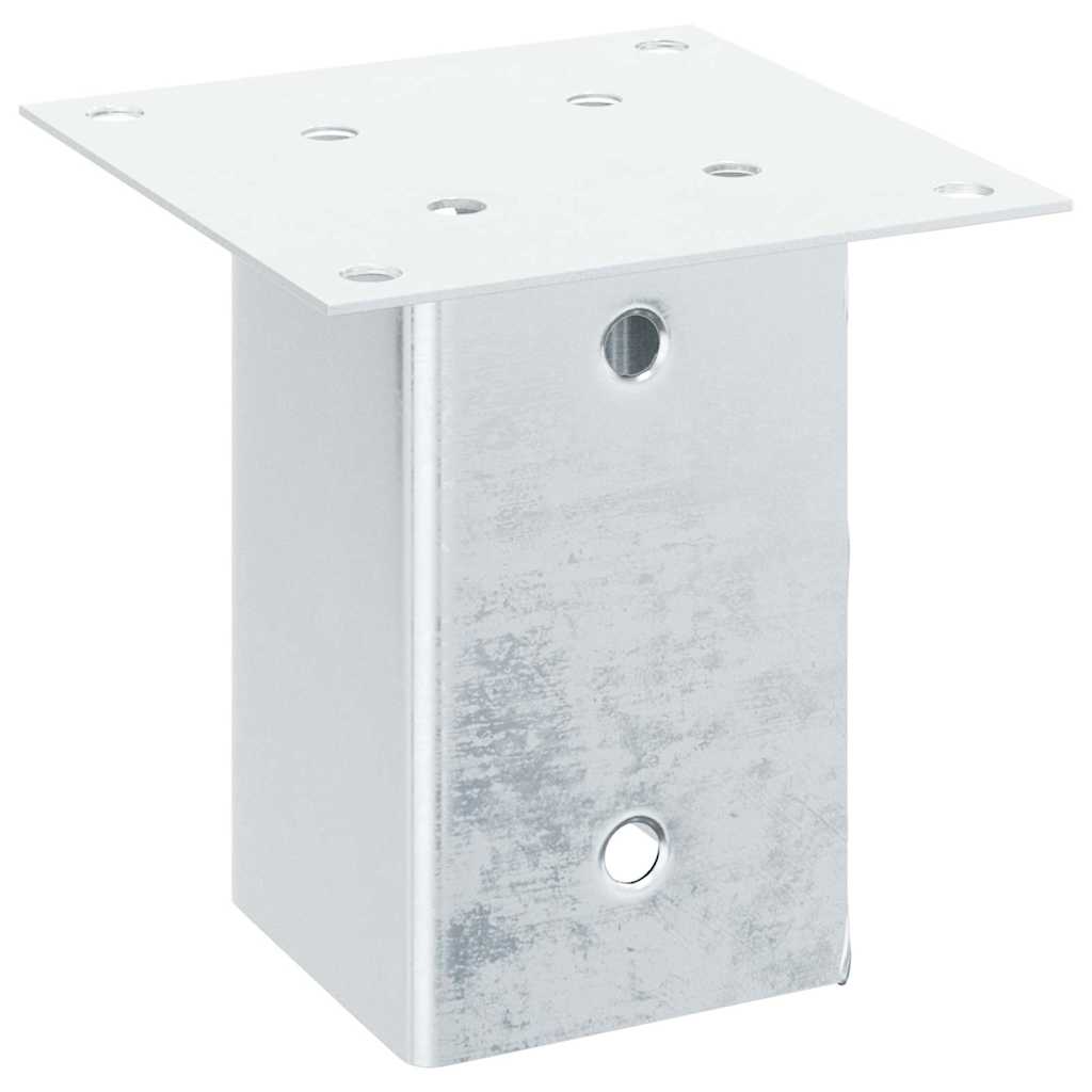 Baze stâlp pătrate 12 buc Argintiu 91x91 mm Oțel galvanizat GartenMobel Dekor