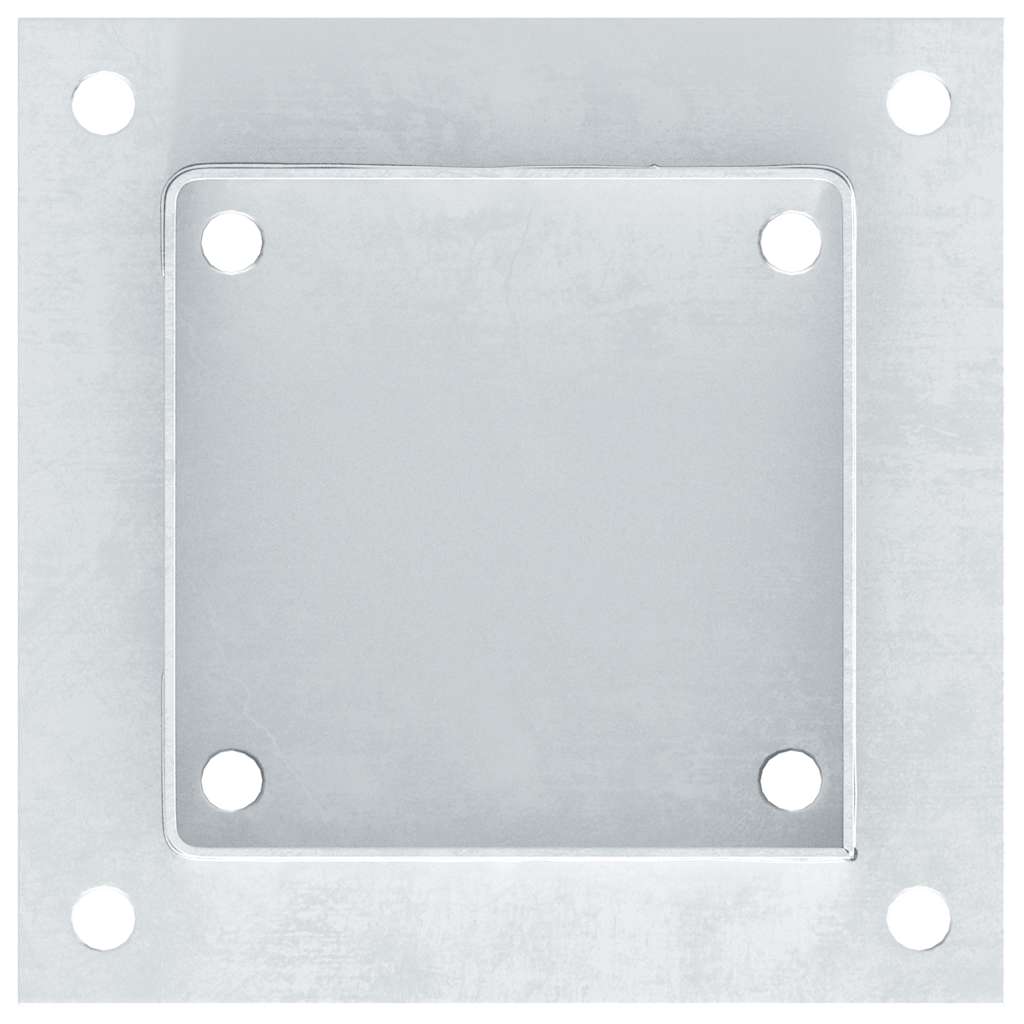 Baze stâlp pătrate 4 buc Argintiu 121x121 mm Oțel galvanizat GartenMobel Dekor