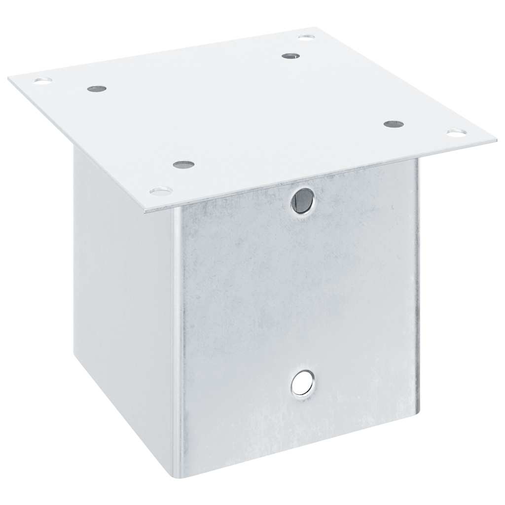 Baze stâlp pătrate 4 buc Argintiu 141x141 mm Oțel galvanizat GartenMobel Dekor