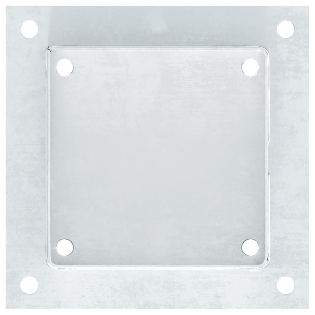 Baze stâlp pătrate 4 buc Argintiu 141x141 mm Oțel galvanizat GartenMobel Dekor