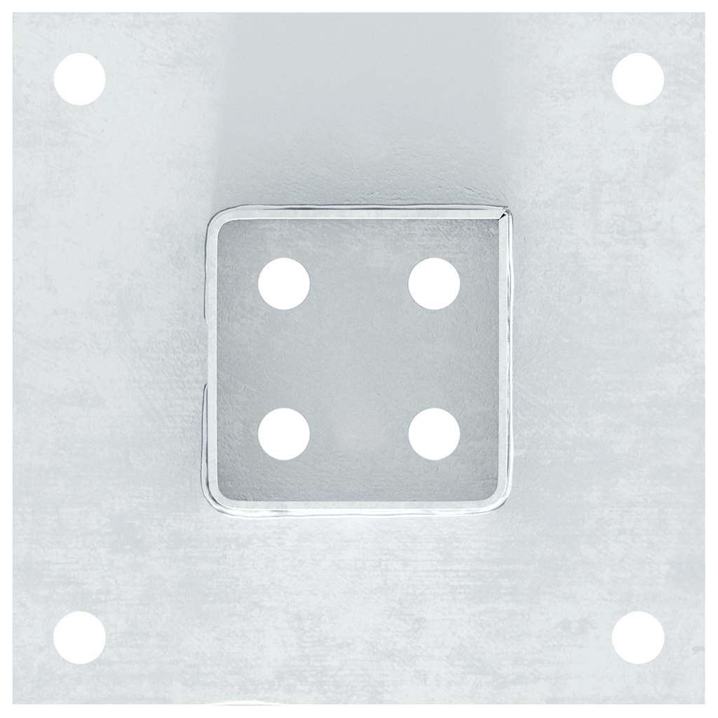 Baze stâlp pătrate 4 buc Argintiu 71x71 mm Oțel galvanizat GartenMobel Dekor