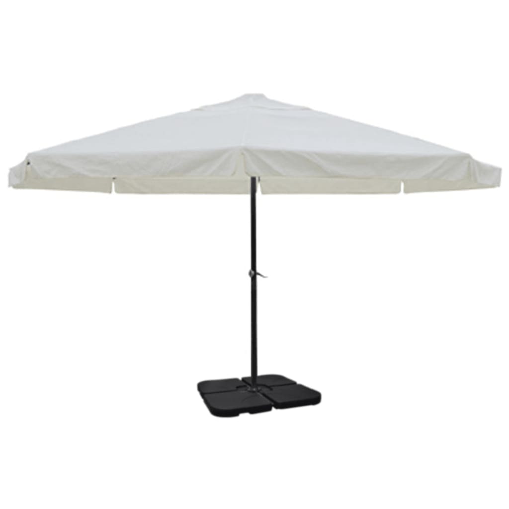 Umbrelă de soare de grădină din aluminiu cu bază portabilă, alb GartenMobel Dekor